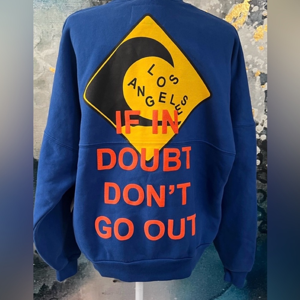 NWT Spirit Jersey Los Angeles Heavyweight Blue Crew Neck Sweatshirt Size…
